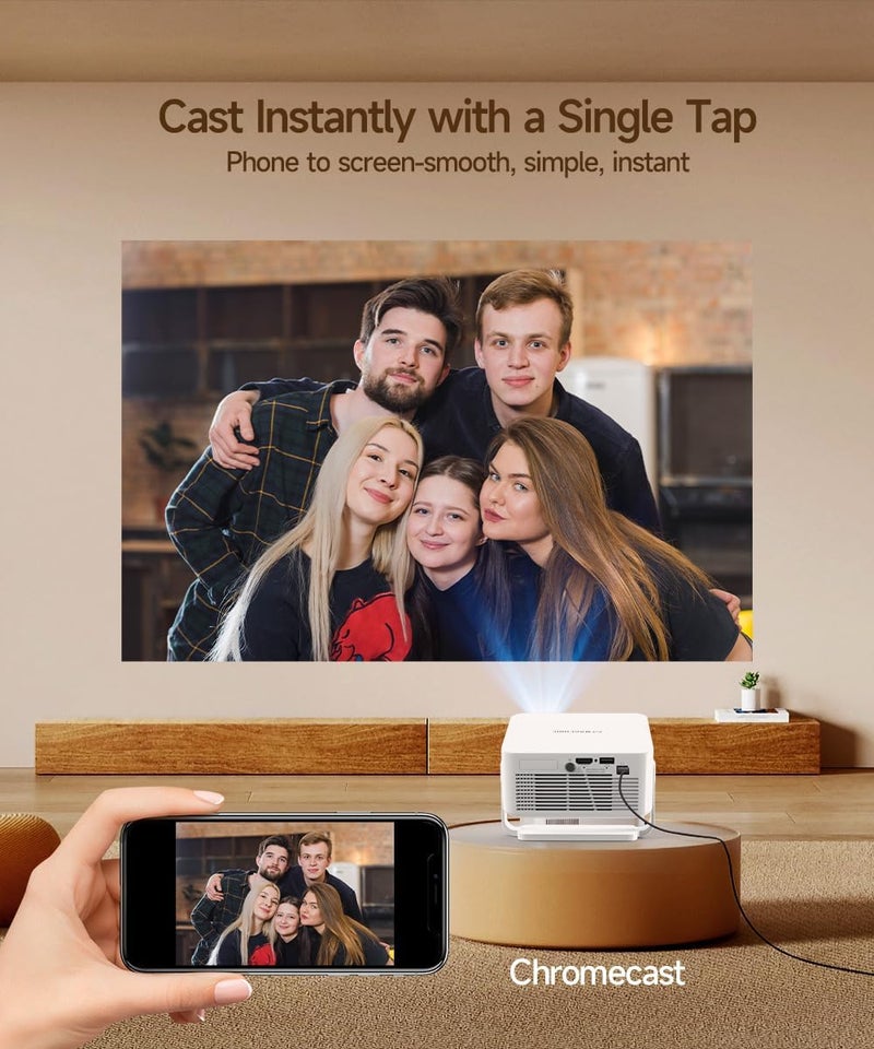 MAGCUBIC Mini Projector with Wifi and Bluetooth, Smart Portable Projector, 260 ANSI & 2K Support, Auto Focus & Keystone, 180° Rotatable Portable Movie Proyector for Home Outdoor, Android 11 HY300GT - Image 3